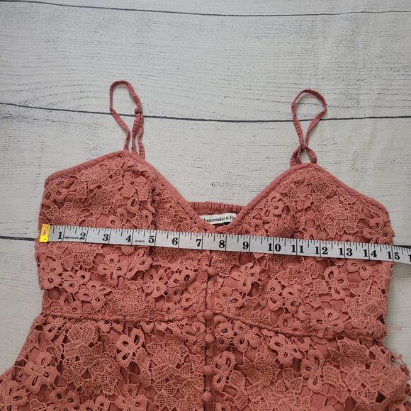 Abercrombie & Fitch Size L Lace Overlay Babydoll Floral Crop Top - Picture 5 of 9
